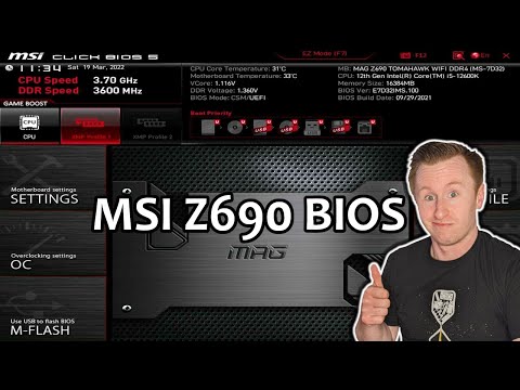 MSI Mag Z690 Tomahawk WiFi DDR4 Motherboard BIOS Overview