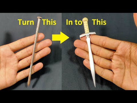 Turn Rusty Big Nail In TO a Beautiful Sword  | Teaching 24 |