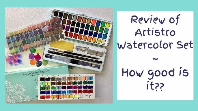watercolor - set watercolor LIDL CHEAPEST 48 half review pans (Crelando) - YouTube