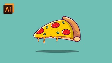 How to create a vector pizza illustration design using adobe illustrator | Flat pizza design