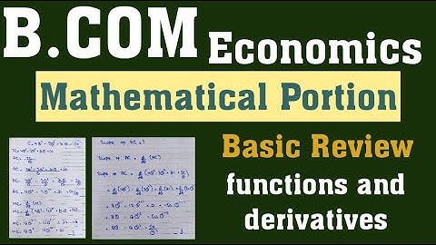 B.com Economics Mathematical Portion / Derivatives / Math Portion/ Education Hub Pakistan