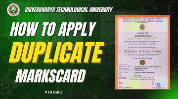 How to Apply VTU Duplicate Marks Card | VTU Issue of Duplicate Marks Card
