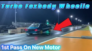 Ls Mustang Wheelies On First Pass! Low Boost! 5.3 Twin Turbos Work!