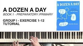 A Dozen A Day - Book 1 Primary | Group I Exercise 1-12 | Piano Tutorial