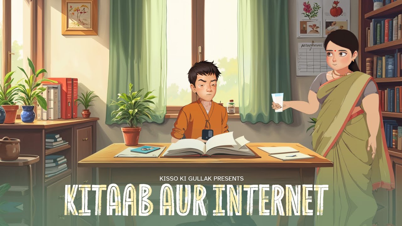 किताब और इंटरनेट |  Kitaab aur Internet hindi Anime kahaniya moral stories