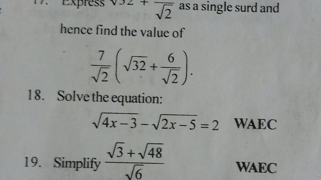 Algebraic SURDS  Equation #algebra #braintestorm #surds_and_indices #iqtest #exponentialequation 