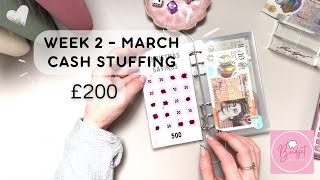 MARCH W2  CASH STUFFING £200 | Low Income | #CashEnvelopeStuffing | UK Cash Stuffing | Budgeting