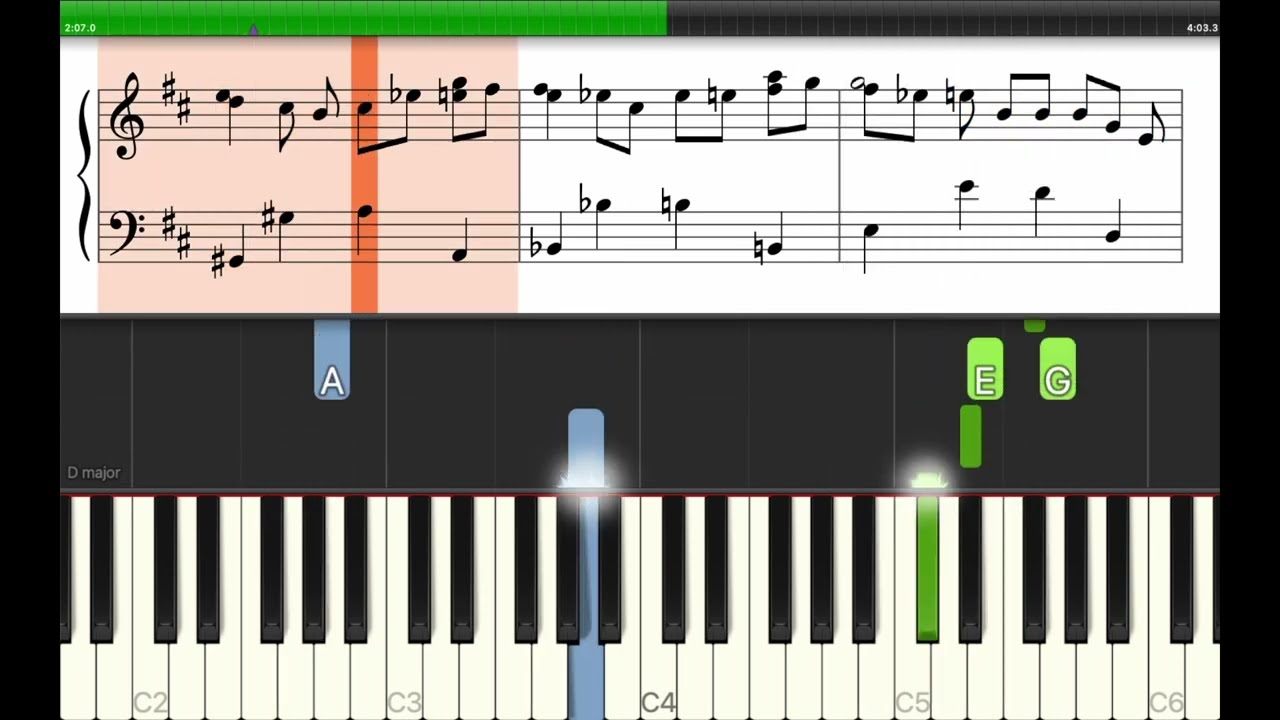 AIR on the G String (Bach) | Piano Tutorial | Synthesia | Practice Songbook