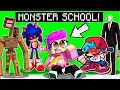 LANKYBOX Goes To MONSTER SCHOOL In MINECRAFT! (SONIC, SLENDERMAN, SIREN HEAD, SCARY TEACHER + MORE)