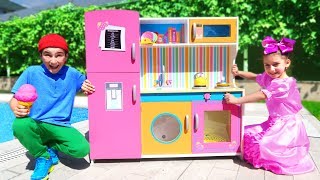 New TOY KITCHEN Play and Set Up | Super Day