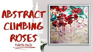 How to paint Abstract climbing Wild Roses in Acryl Paint - Wet on Wet Technic - Demonstration. 🌹🎨