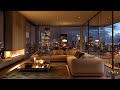 Luxury Apartment Fireplace Crackling 🔥 Lofi Sleep Music | Cozy Background Sound