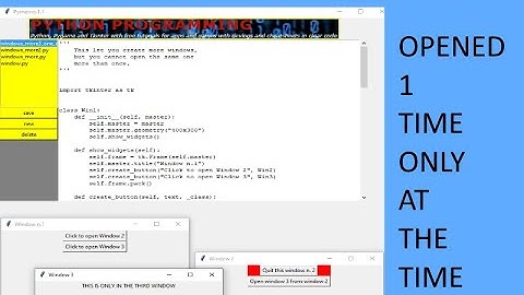 Tkinter advanced open more windows
