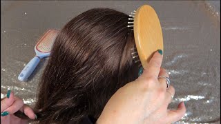 ASMR Hair Brushing, Head scratching and hair braiding NO TALKING]