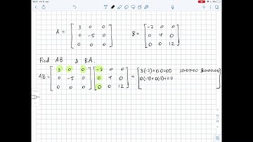 Find the products AB and BA for the diagonal matrices.A=\begin{bmatrix}3 & 0 &0\\ 0 ...  | Plainmath