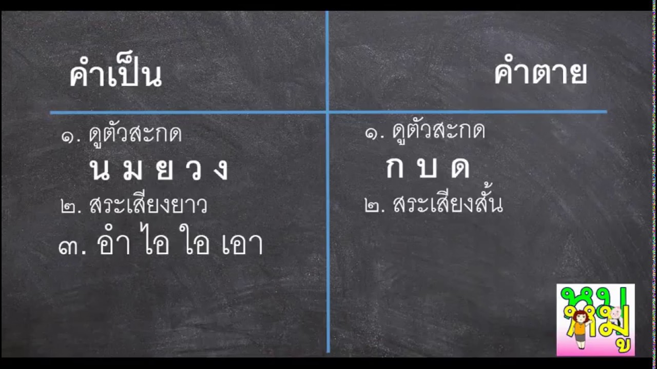 คำเป็น คำตาย คำครุ คำลหุ  อธิบายพร้อมแบบทดสอบ