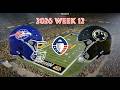 AAF 2.0 2026 Season Week 12 - Ohio Glory (6-5) @ Pittsburgh Maulers (6-5)