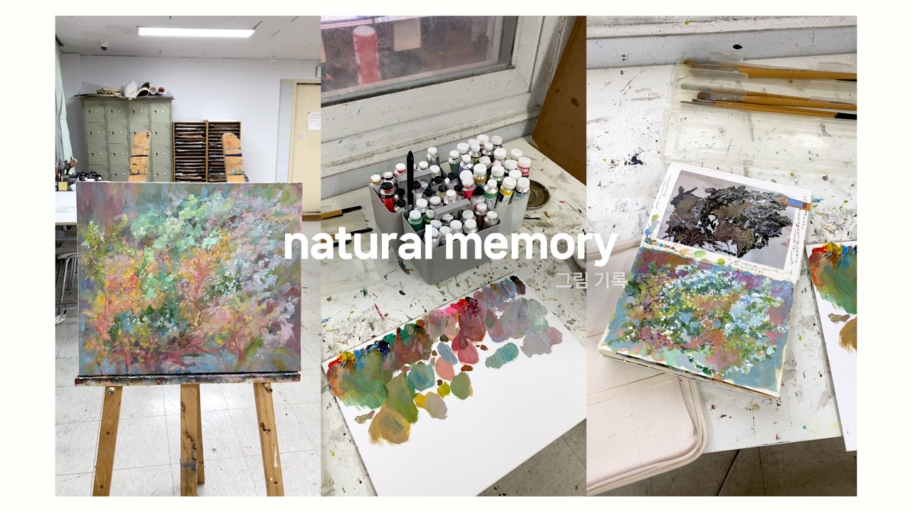 natural memory - 그림 기록 |painting vlog|artwork|작업과정|유화|회화|flower|drawing|조팝나무꽃|Vlog60