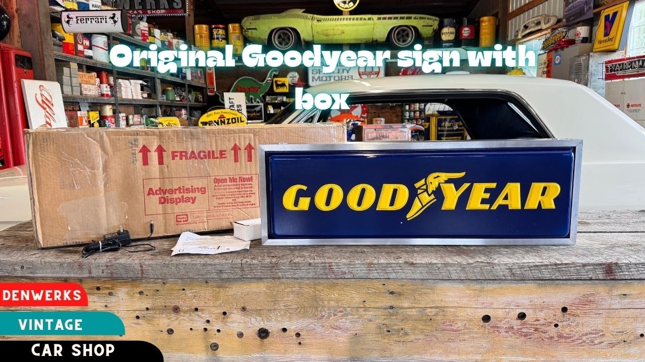 Goodyear Sign with Box Goodyear Tires Illuminated Goodyear Sign