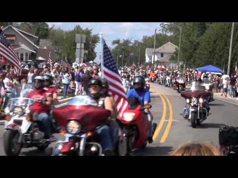 Nick Taylor gave his life in Afghanistan. A tribute was given to him at the beginning of the Swiss Days Parade, and the next day his body was returned home to a well-attended homecoming in Berne, Indiana. We will miss you Nick. The first 2 minutes of the video shows the parade tribute and a few street scenes. The rest of the video is a full recording of the procession back home which had over 1000 motorcycles and lasted just 8 seconds short of 20 minutes.