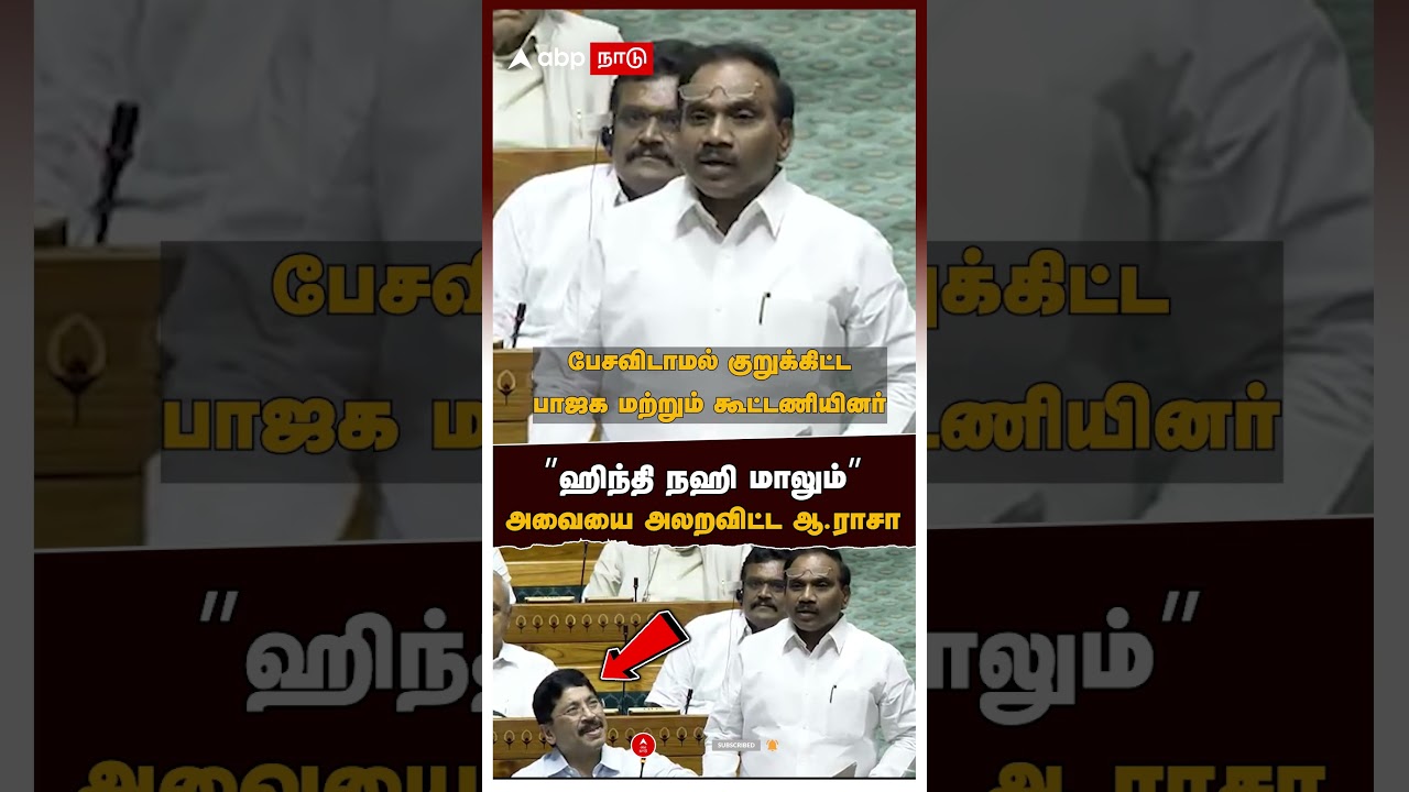 A Raja Parliament speech | ”ஹிந்தி நஹி மாலும்! குழந்தைத்தனமா பேசாதீங்க” அவையை அலறவிட்ட ஆ.ராசா