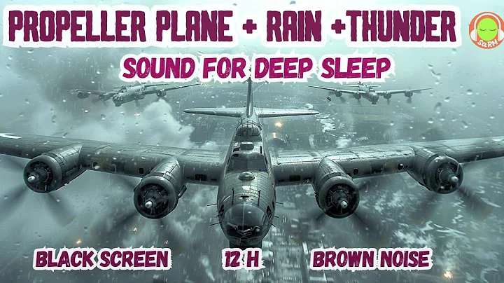 PROPELLER PLANE +RAIN +THUNDERS TO FALL ASLEEP FAST | SLEEP DEEPLY | BLACK SCREEN | B17 SQUADRON ✈️😴