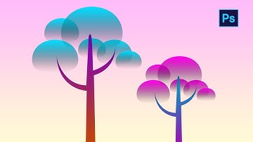 #Photoshop Tutorial - How to draw Tree with Shape tool & Gradient Colour Easily.