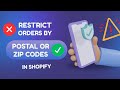 How to Allow or Block Specific Zip or Postal Codes? In Shopify | Cart Lock | KlinKode