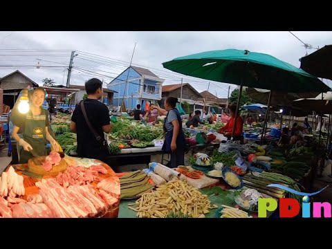 ตลาดหนองบัวทอง นครหลวงเวียงจันทน์ สปป.ลาว Vientiane, Laos (คลิป2020)