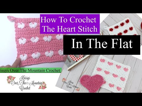 ステッチとクラフトでハートをあらわす HEARTS STITCH & CRAFT Easy How To Crochet The Heart Stitch In The Flat - 2