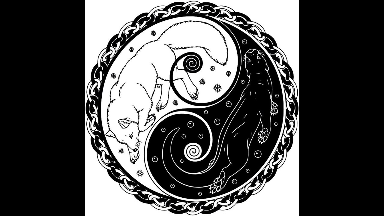 Рисунок инь и янь для срисовки
