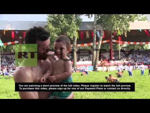 Turkey: Baby oil for baby wrestler