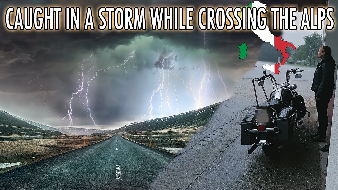CROSSING THE ALPS IN A STORM On our Italian Motorcycle adventure | Lake Garda - Castle of Malcesine