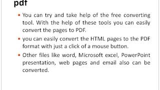 Simple Steps For Converting From Html To Pdf