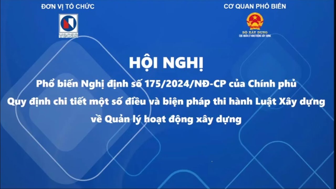Phổ biến Nghị định 175/2024/ND-CP của CPQuy định chi tiết một số điêu và biện phápthi hành Luật XD