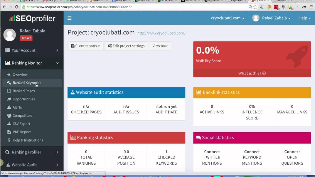 How to create client in SEO Profiler