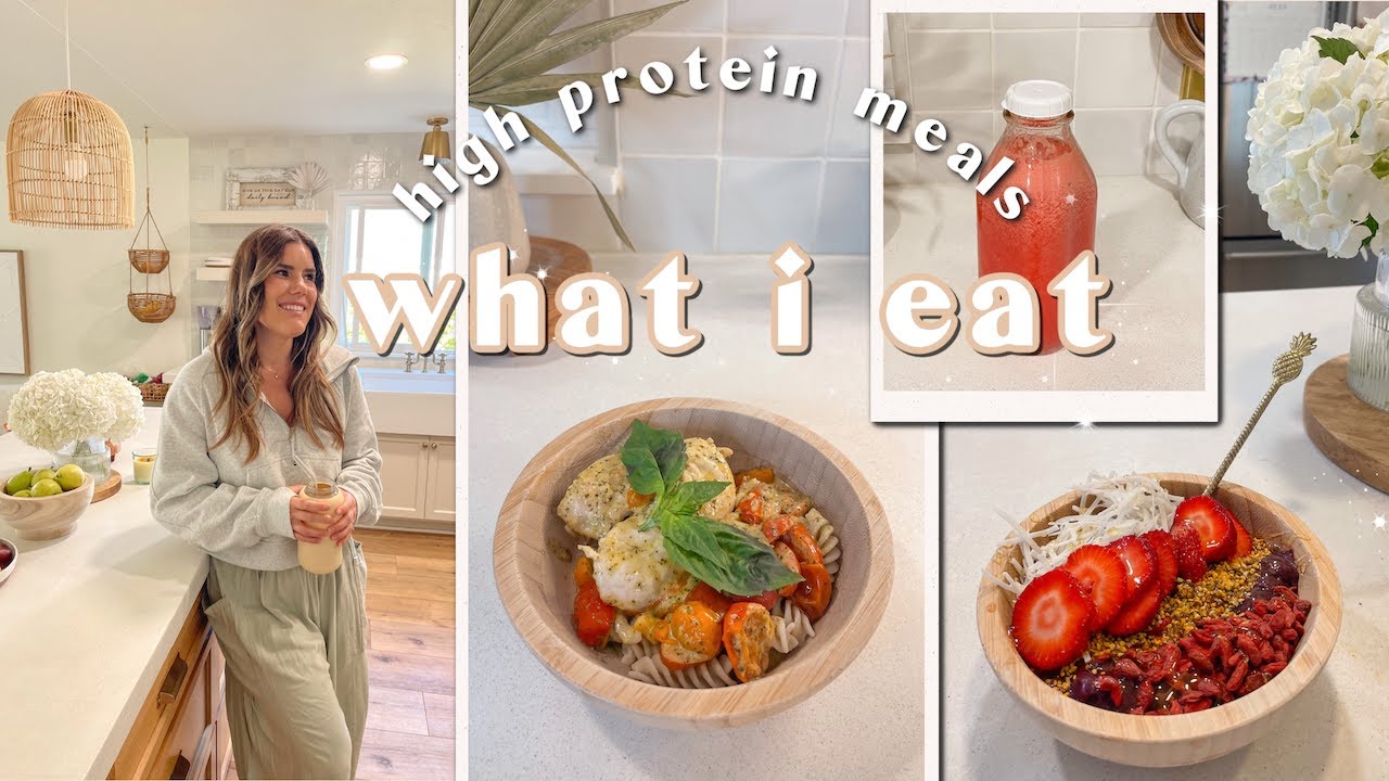 WHAT I EAT IN A DAY | easy high protein meal ideas, summer hydration ...