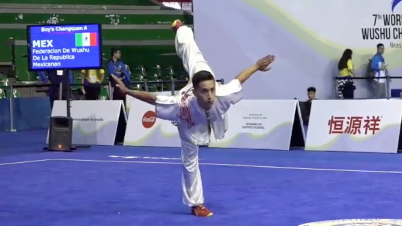 7-й Чемпионат мира по ушу среди юниоров(2018)Группа А юноши Чанцюань 018 Серхио БАРРИЕНТОС(Мексика)