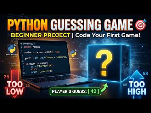 Python Number Guessing Game 🎯 | Beginner Python Project | Python Tutorial🐍🎯