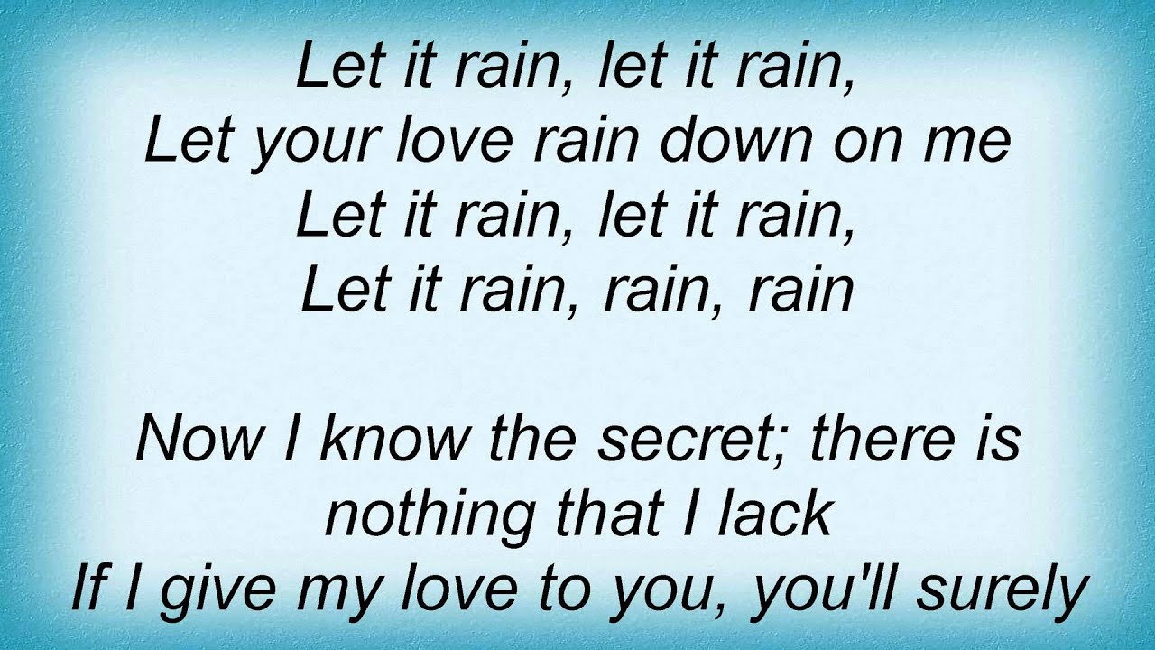 Eric Clapton Let It Rain Lyrics YouTube