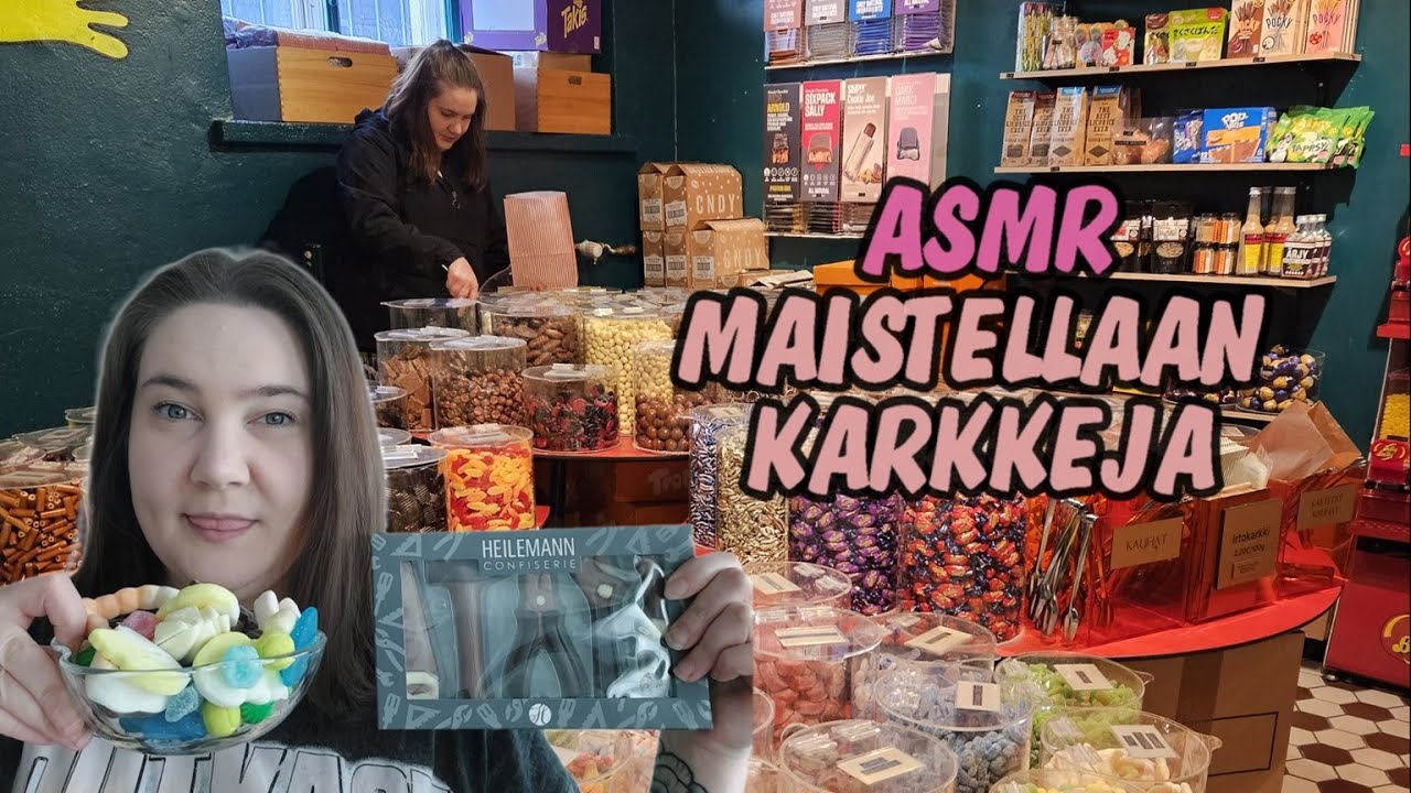ASMR - MAISTELLAAN KARKKEJA - PALJON SYÖMISÄÄNIÄ