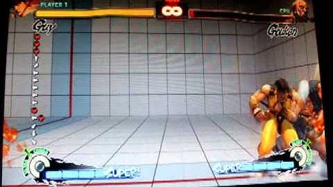 SSF4AE Guy combo 4 plinking and Double tapping