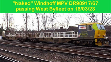 "Naked" Network Rail Windhoff MPV DR98917/67 passing West Byfleet on 16/03/23
