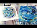 (643)Swipe*recipe with glue and Floetrol*less paint waisting*Kleber und Floetrol*pouring technique*