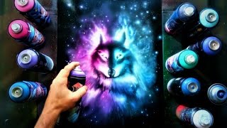 Wolf Spirit . Spray Paint Art. by Antonipaints