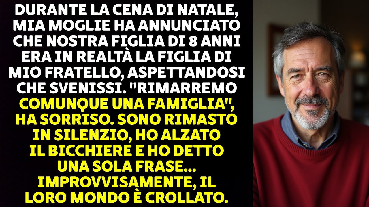Ero seduto a capotavola la Vigilia di Natale,con il prosciutto che fumava davanti a me e tutta la famiglia che mi osservava. Nessuno sapeva che da settimane tenevo in mano una cartellina con...