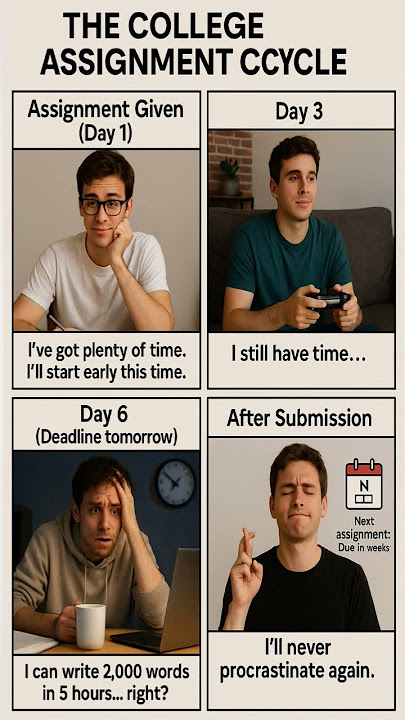 📛 Title:“Every college student’s toxic relationship with deadlines 😭”#viralshort