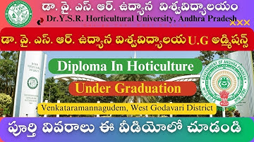 🔔 Dr. YSR Horticultural University Diploma Admission 2025-26 | Full Details & How to Apply