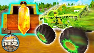 A CAÇADA AO TESOURO DE GUNKSTER! | Camp Crush | Hot Wheels Monster Trucks