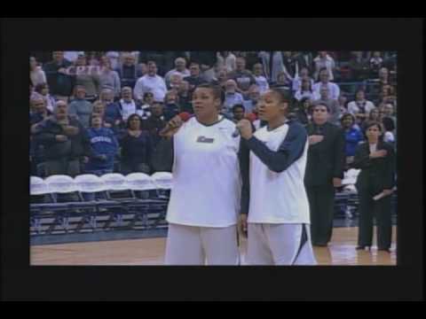 UConn's Maya Moore & Kaili McLaren sings the National Anthem